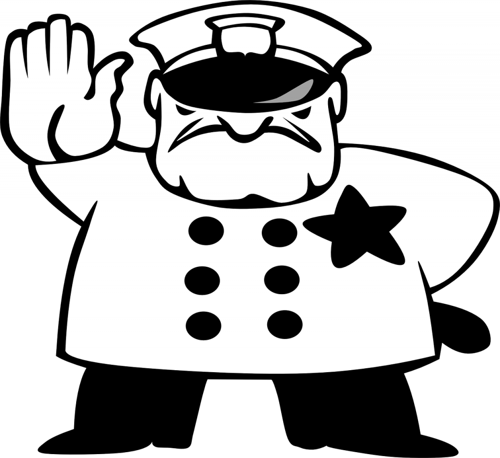 Free Library Huge Collection Of Police Hat Drawing - Policeman Clipart Black And White (1024x939), Png Download