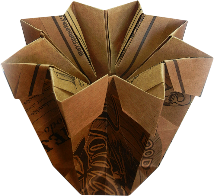 Acqua, De Mk Zen Origami, Reaproveitando Papel Craft - Origami Vaso De Flor Passo A Passo (709x649), Png Download