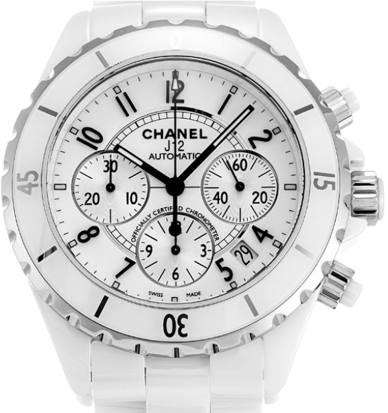 Chanel J12 Chronograph 41mm White H1007 - Chanel J12 (600x600), Png Download