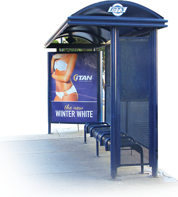 Ad Bus Stop - Sxsw (586x647), Png Download