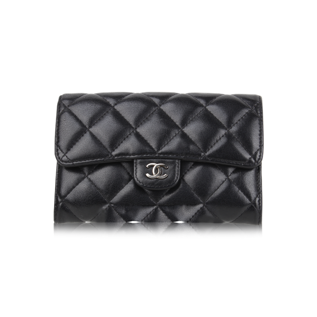 Chanel Black Leather Wallet - Wallet (620x620), Png Download
