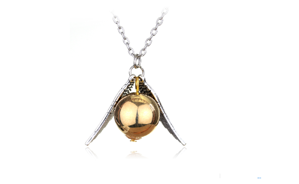 Quidditch Golden Snitch Fly Ball Wings Pendant Necklace - Collar Reliquias De La Muerte (1040x640), Png Download