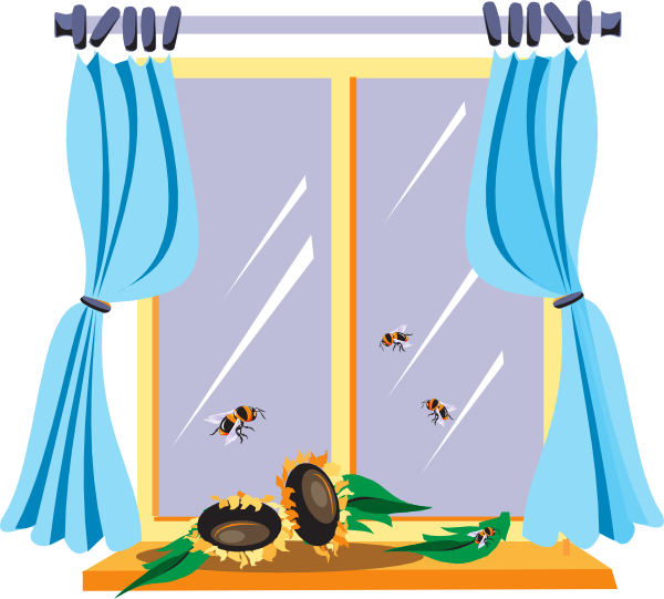 Picture Free Download Bees At The Clip Art Clker Com - Window Clipart Png (600x541), Png Download
