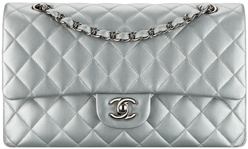 Classic - Classic Flap Bag Caviar Silver (600x555), Png Download