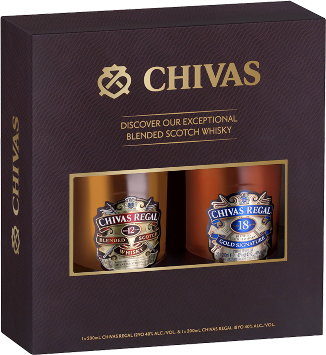 Chivas Regal 12 Year Old And 18 Year Old 200ml Gift - Chivas Regal (970x970), Png Download