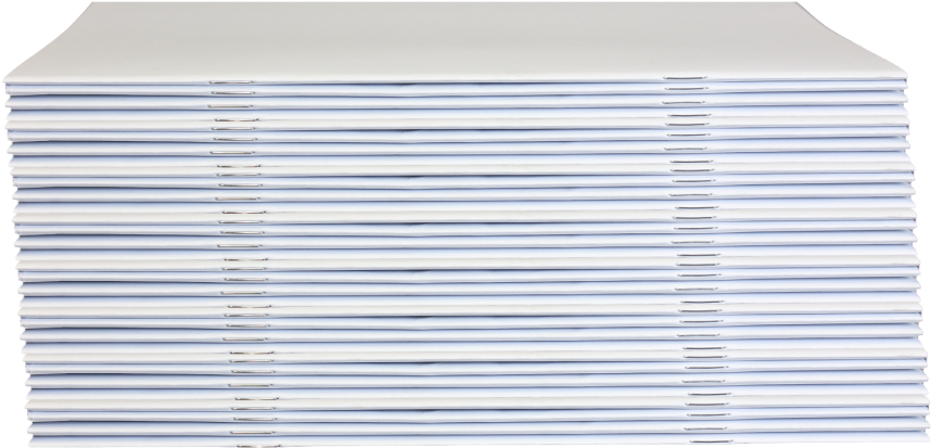 5 X 11 Soft Cover Blank Books Set Of 24 Open Stacked - Window Blind (1000x667), Png Download