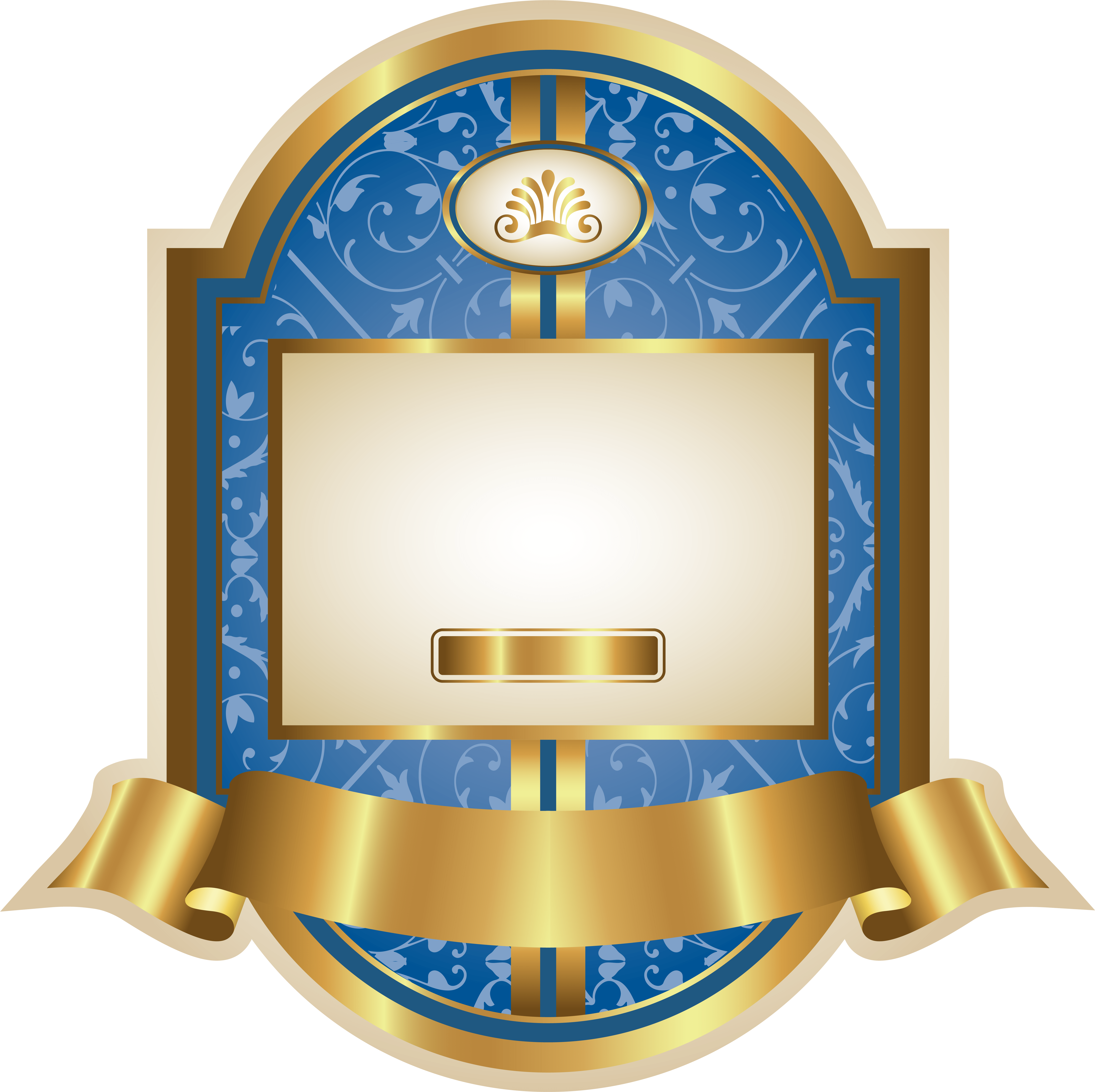 Frame Background, Paper Background, Label Templates, - Gold Frame Ribbon Png (600x598), Png Download