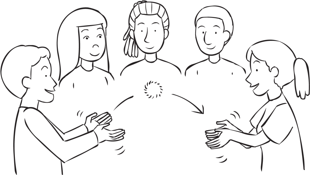Back People Passing A Soft Ball In A Circle, As Seen - Passing Ball In A Circle (1024x768), Png Download