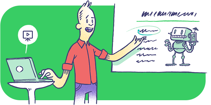 Presentation Mode - Cartoon (800x435), Png Download