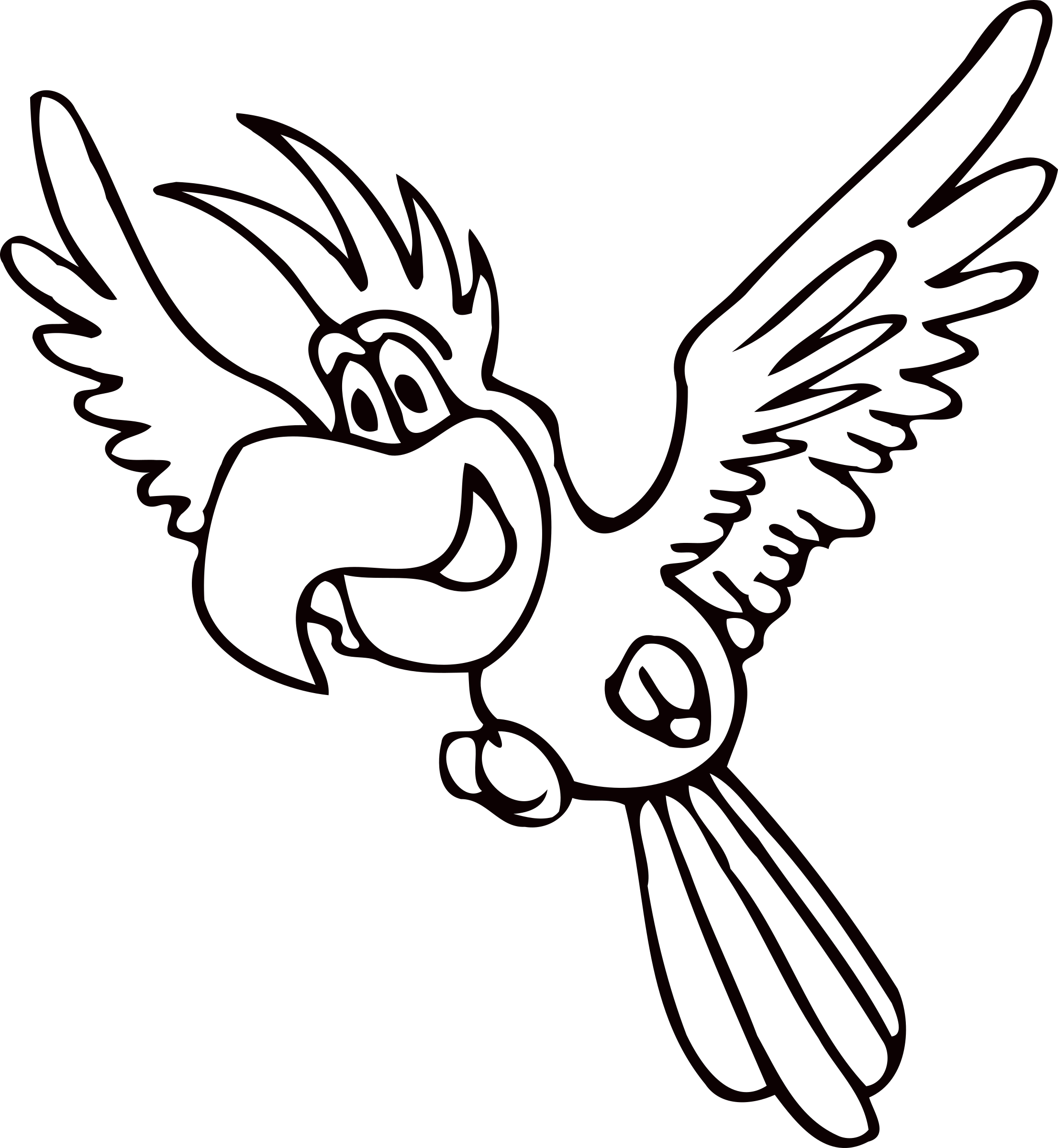 Beak Clipart Parrot Outline - Papagaio Para Colorir (2211x2400), Png Download