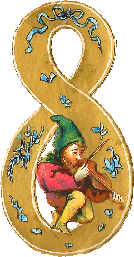 Victorian Elf Violinist Clip Art Image Digital Elf - Cartoon (503x873), Png Download