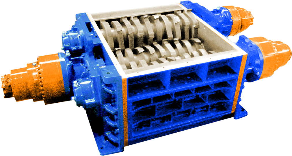 3 Shaft Industrial Shredder 3r 125 Hp Series Hydraulic - Industrial Crusher (1500x936), Png Download
