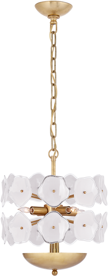 Leighton Small Chandelier In Soft Brass With Cream - Chandelier (900x900), Png Download