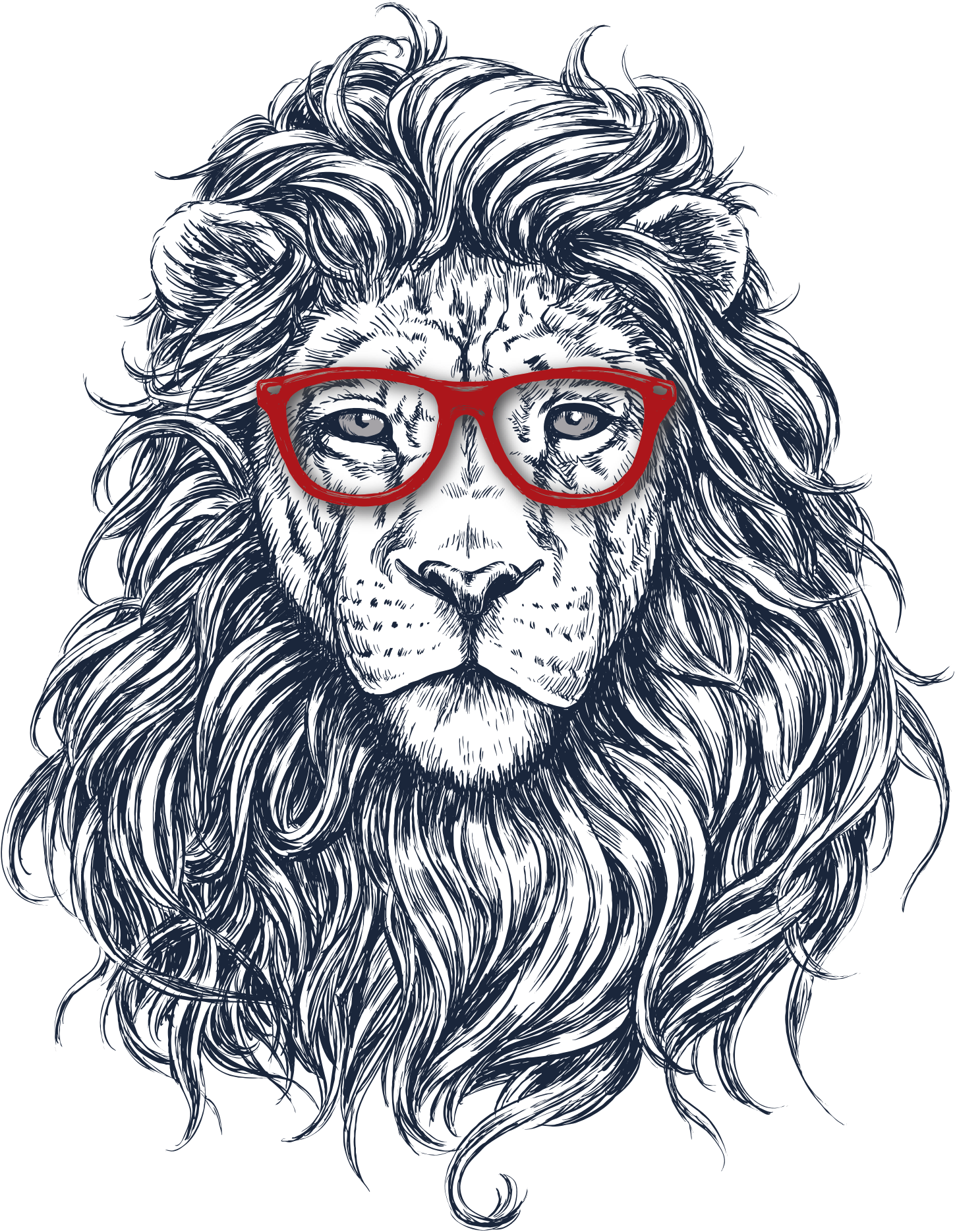 Aquarius And Lion Drawing (1449x1869), Png Download