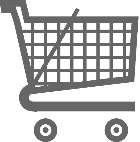 Grey Shopping Cart Clip Art - Shopping Cart Clip Art (588x595), Png Download