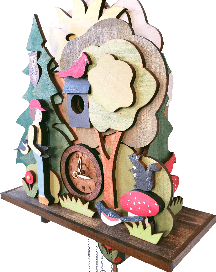 Forest Cuckoo Clock - Cartoon (800x867), Png Download