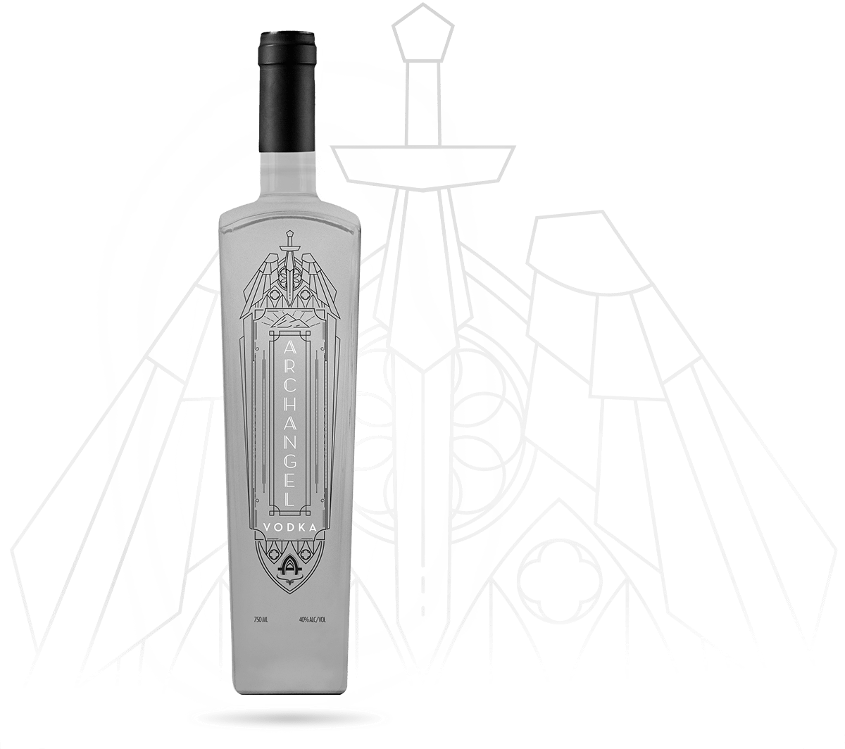 Archangel Bottle - Glass Bottle (1200x1064), Png Download