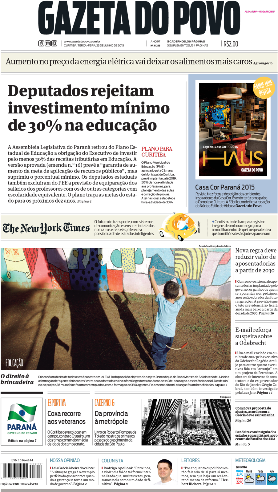 Capa - Gazeta Do Povo (960x1671), Png Download
