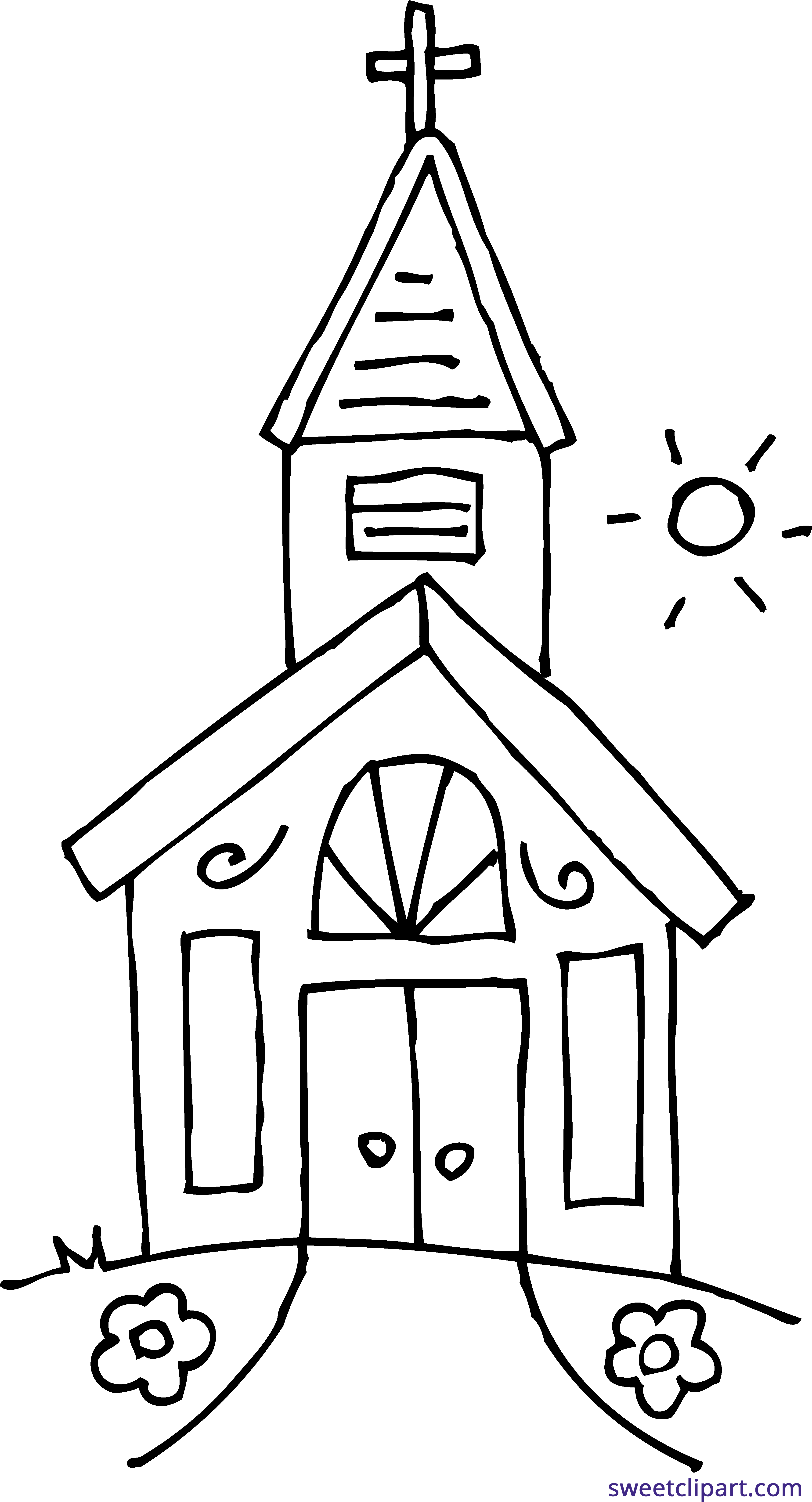 Download Church Drawing Clip Art - Black And White Clip Art Church