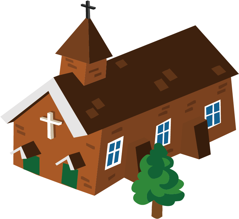 Clipart Church Church Building - Parish (1000x1000), Png Download