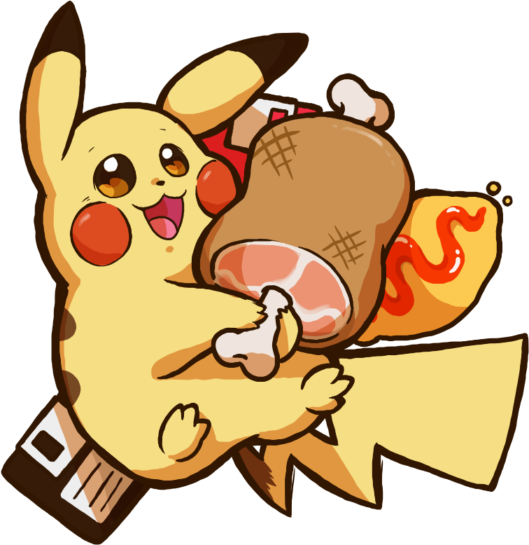 The Plushie's Art Agumon With Pokebeans And Pikachu - Cartoon (800x800), Png Download