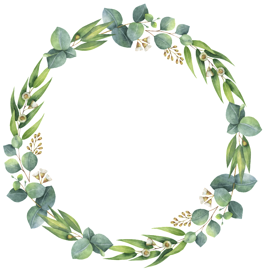 Green Leaf Wreath Decoration Simple And Transparent - Wreath Leaf Watercolor Transparent (1024x1024), Png Download