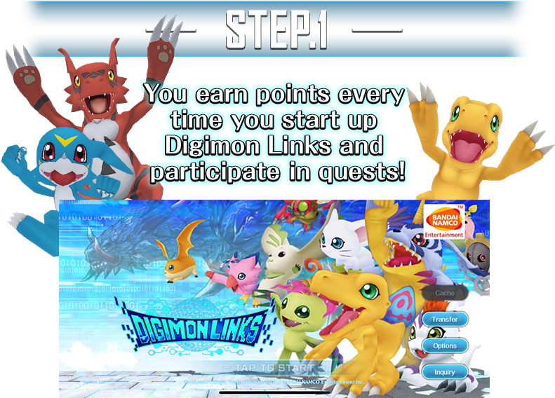 1 You Earn Points Every Time You Start Up Digimon Links - Cartoon (813x567), Png Download