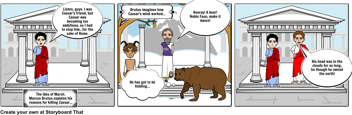 Julius Caesar Political Cartoon Strip Storyboard - Cartoon (1164x385), Png Download