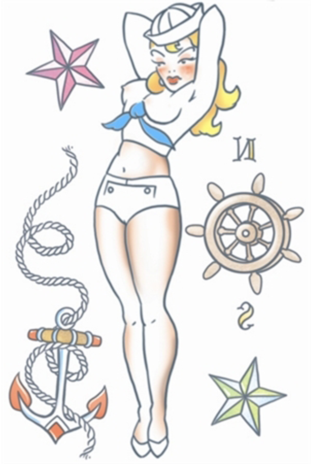 Tinsley Transfers Temporary Pinup Girl Tattoos (1600x1600), Png Download