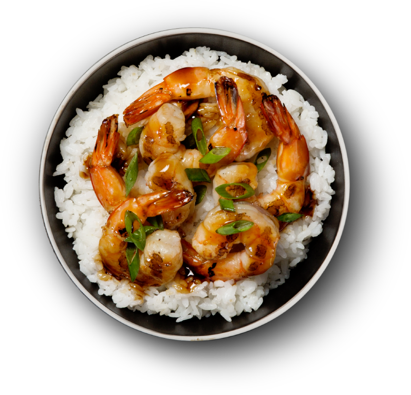 Shrimp Bowl - White Rice (800x769), Png Download