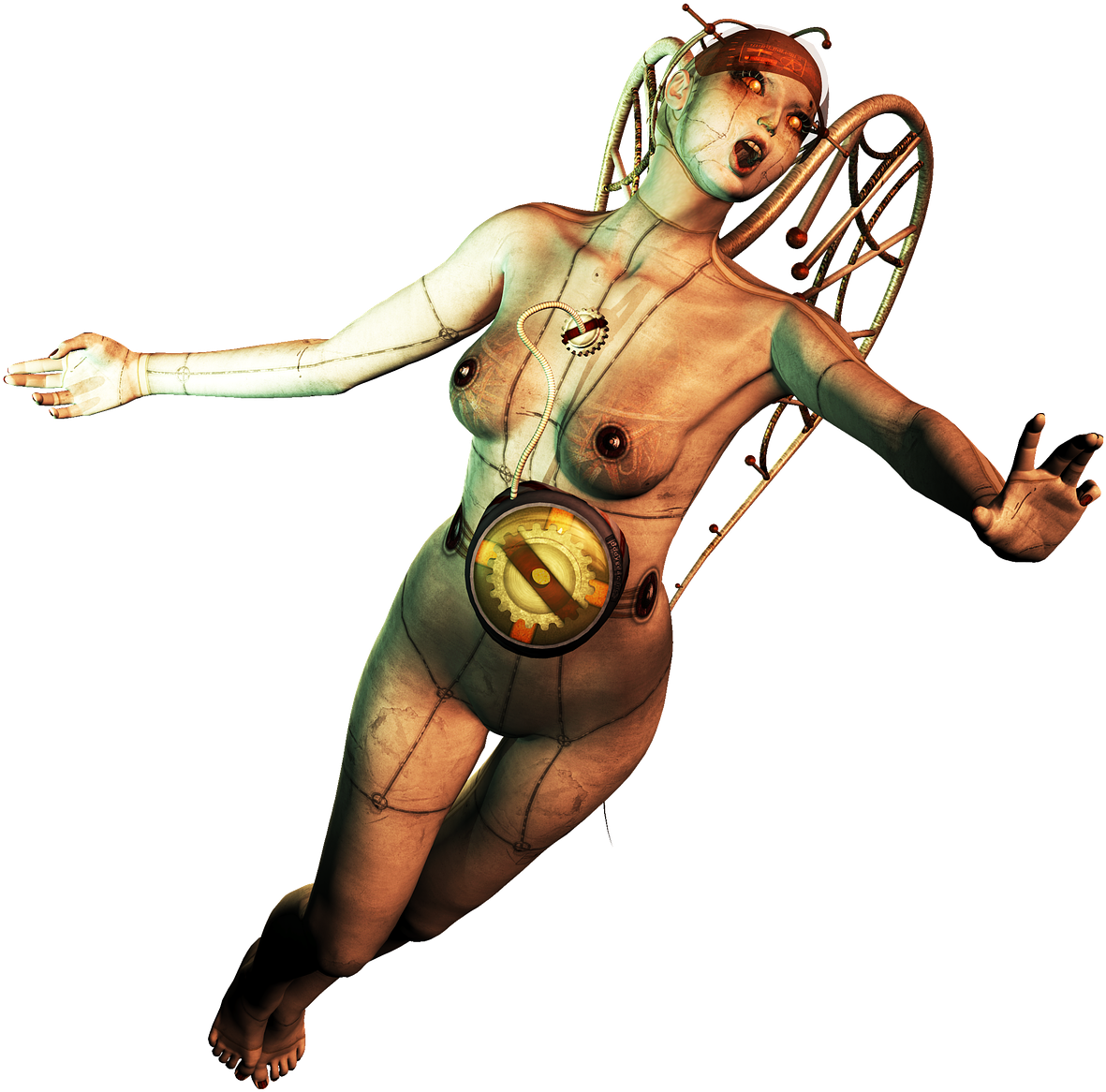 Girl Hair Steampunk - Steampunk Girl Cartoon (1280x1280), Png Download