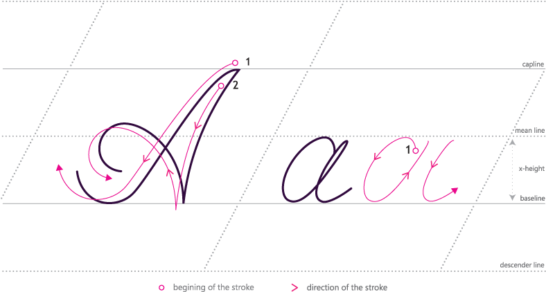 How To Write Cursive A - Calligraphy (854x480), Png Download