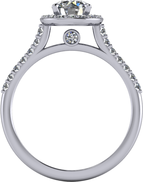 Halo Ring - Engagement Ring (1200x1024), Png Download