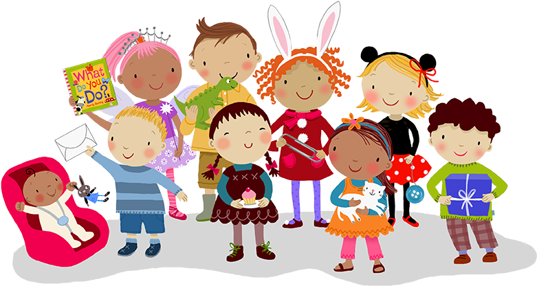 Group Of Children Illustrated By Mandy Stanley - Thank You Notes For Children (790x430), Png Download