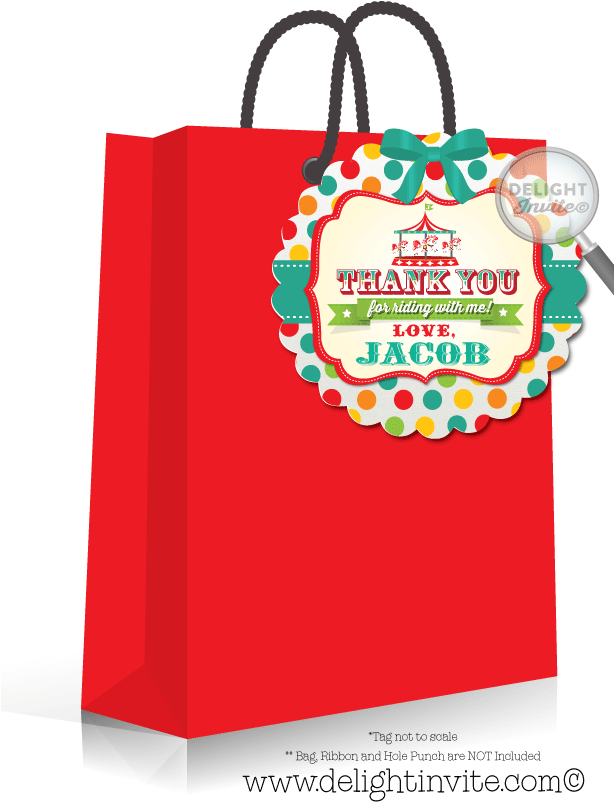 Vintage Carousel 1st Birthday Favor Tags - Birthday Party Paint Party Favor Bags (613x822), Png Download