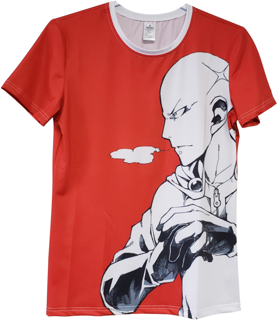 T-shirt One Punch Man Red - Cartoon (1024x768), Png Download