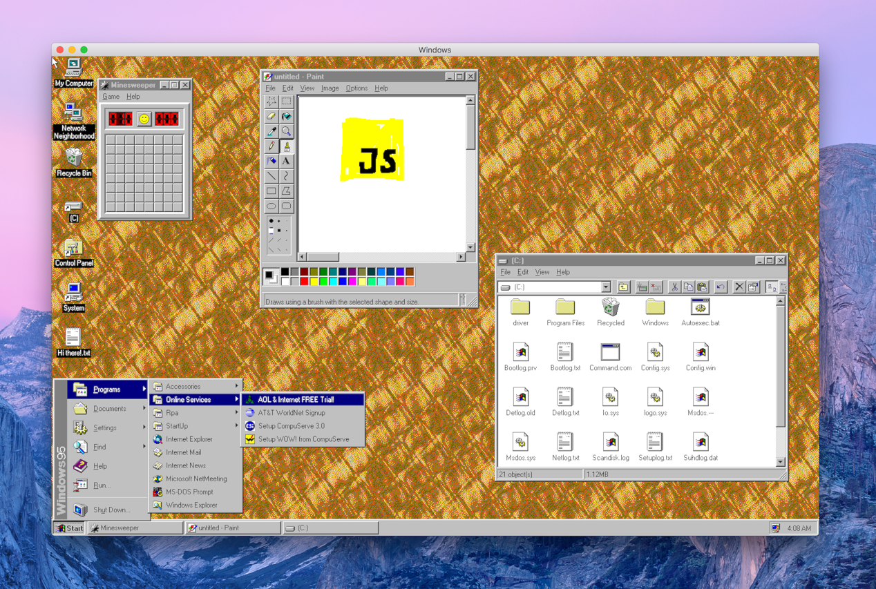 Windows 95 App (1268x853), Png Download