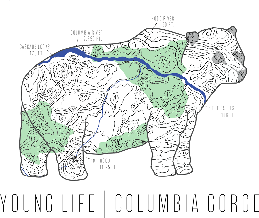 Columbia Gorge Young Life - Map (1200x1156), Png Download