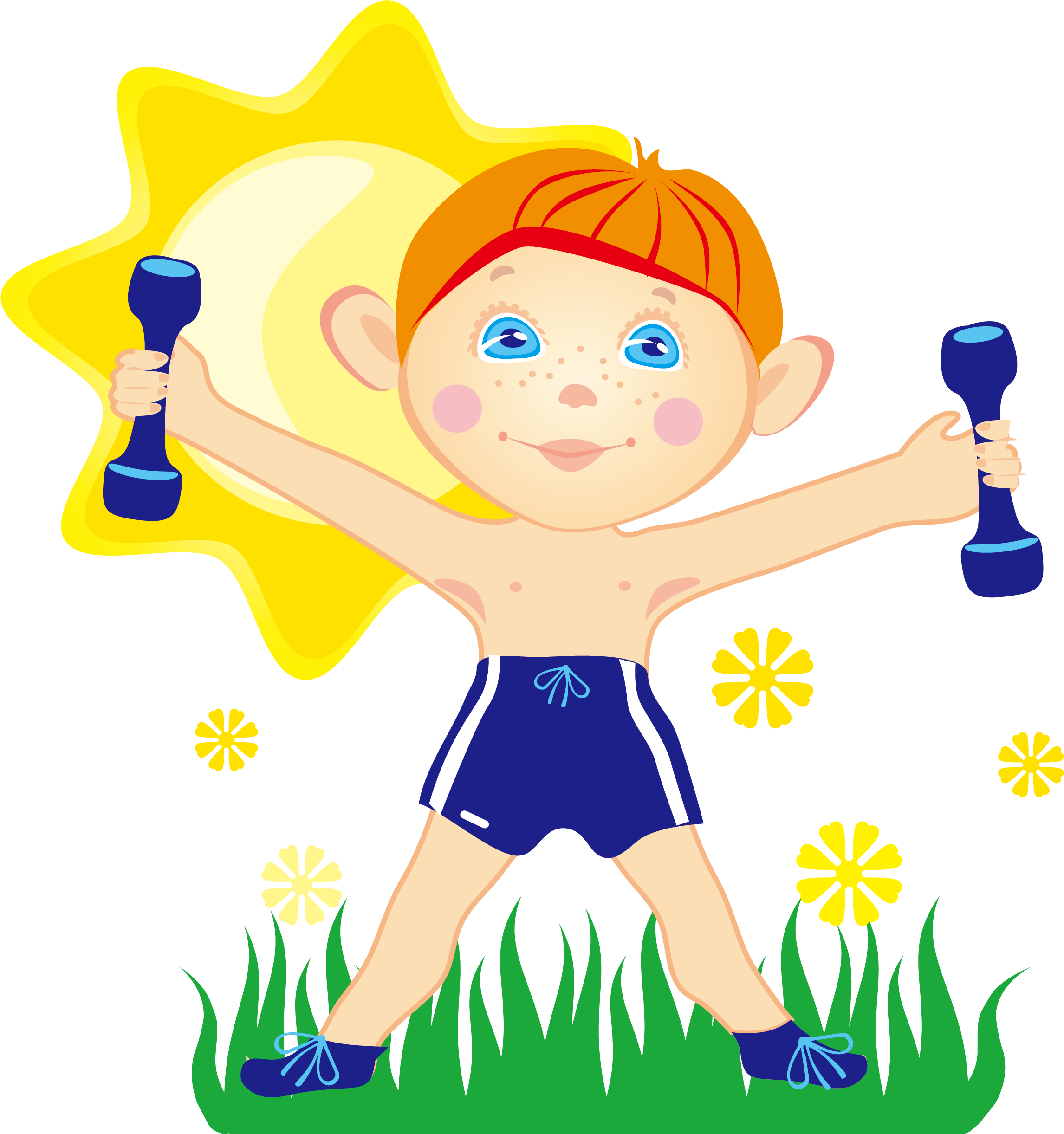 Dumbbells Clipart Kids Fitness - ยก ดั ม เบ ล การ์ตูน (2369x2657), Png Download