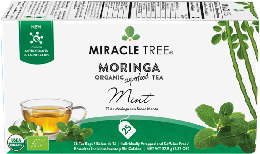 Organic Moringa Superfood Tea, 25 Individually Sealed - Miracle Tree Moringa Organic Superfood Tea (1024x1024), Png Download