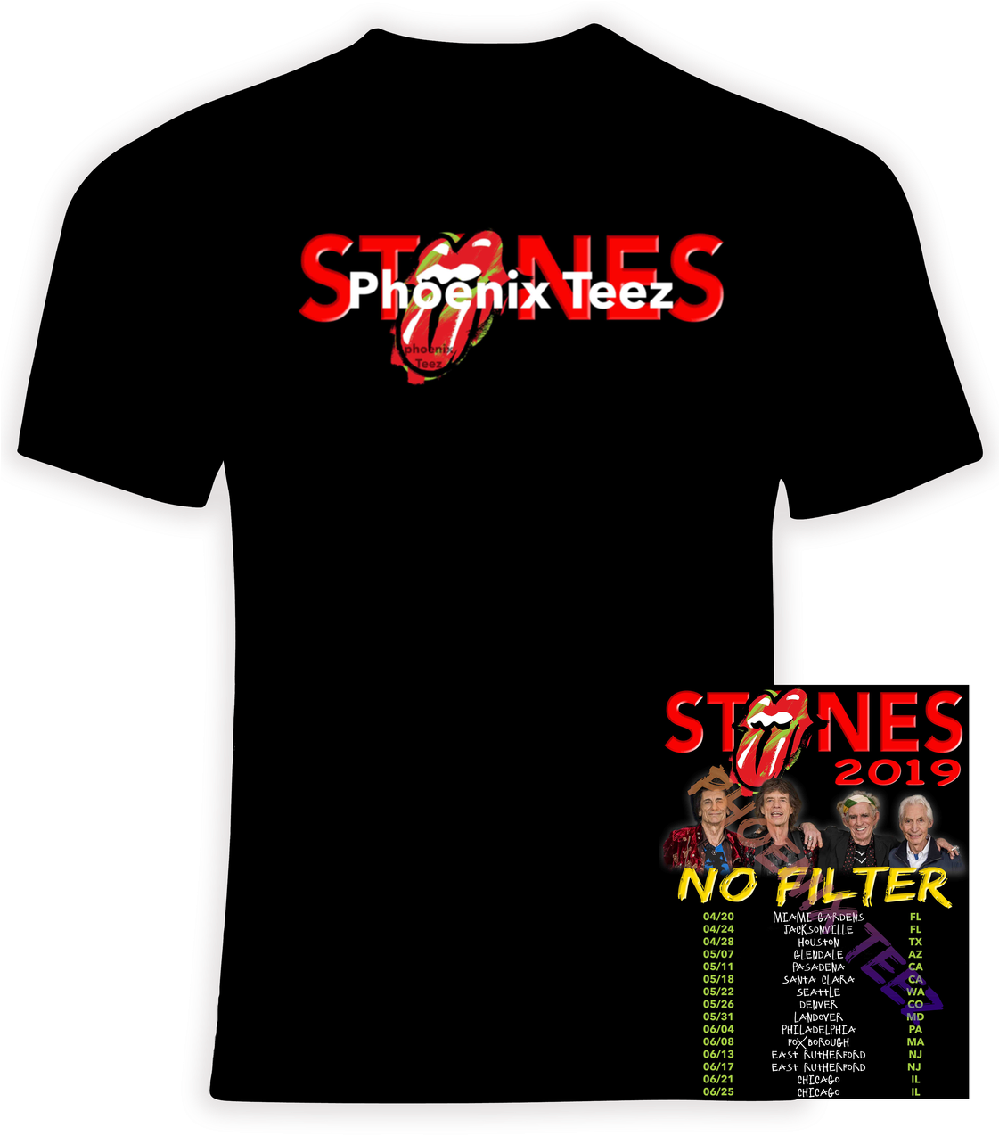 Rolling Stones 2019 Concert Tour 'no Filter' - Pink Tour Merchandise 2018 (1120x1280), Png Download