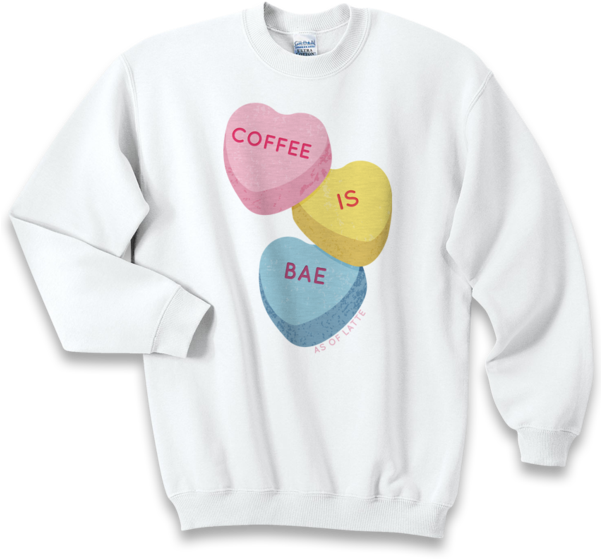 Valentines Day Candy Hearts Crewneck Sweatshirt White - Valentines Day Candy Hearts Hoodie (600x600), Png Download