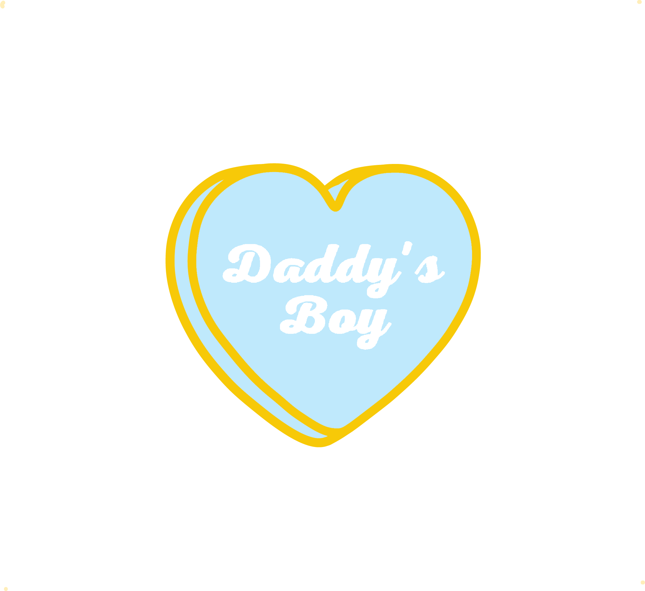 Daddy's Boy Candy Hearts Pin - Heart (2069x1896), Png Download