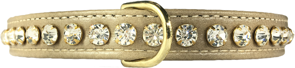 - Barley Leather And Jewel Collar - Diamond (1000x332), Png Download