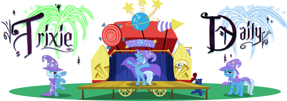 Blackletter, Cape, Clothes, Derpy Hooves, Equestria - Great And Powerful Trixie Vector (1000x350), Png Download