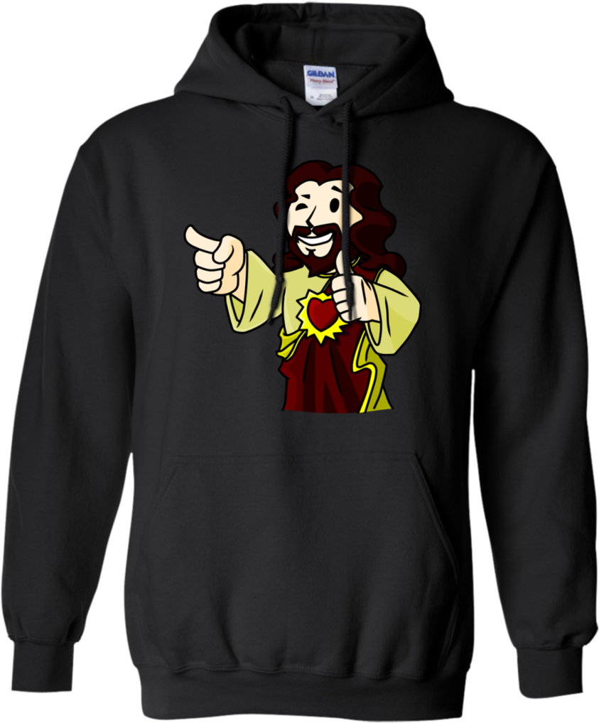 Buddy Christ T Shirt & Hoodie - Sniper Gang Hoodie Black (1024x1024), Png Download