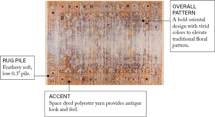 Global Treasures Naomi Gold Area Rug - Art (750x450), Png Download