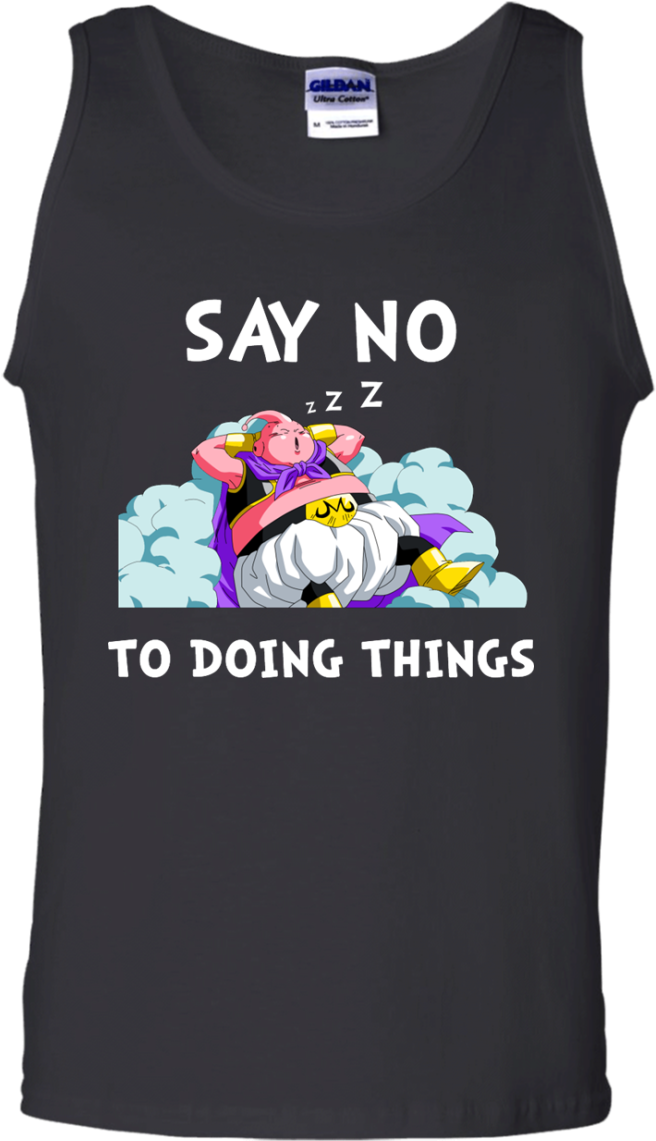 Majin Buu Dragonball Shirts Say No To Doing Things - T-shirt (1155x1155), Png Download