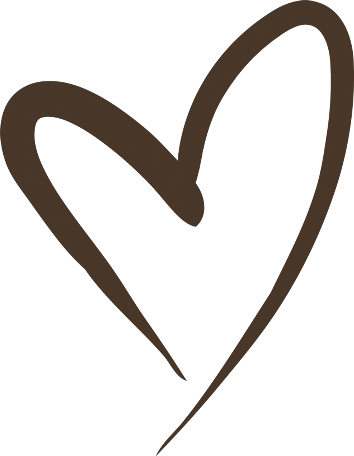 Deep Espresso - Black And White Heart Sketch (2000x1549), Png Download