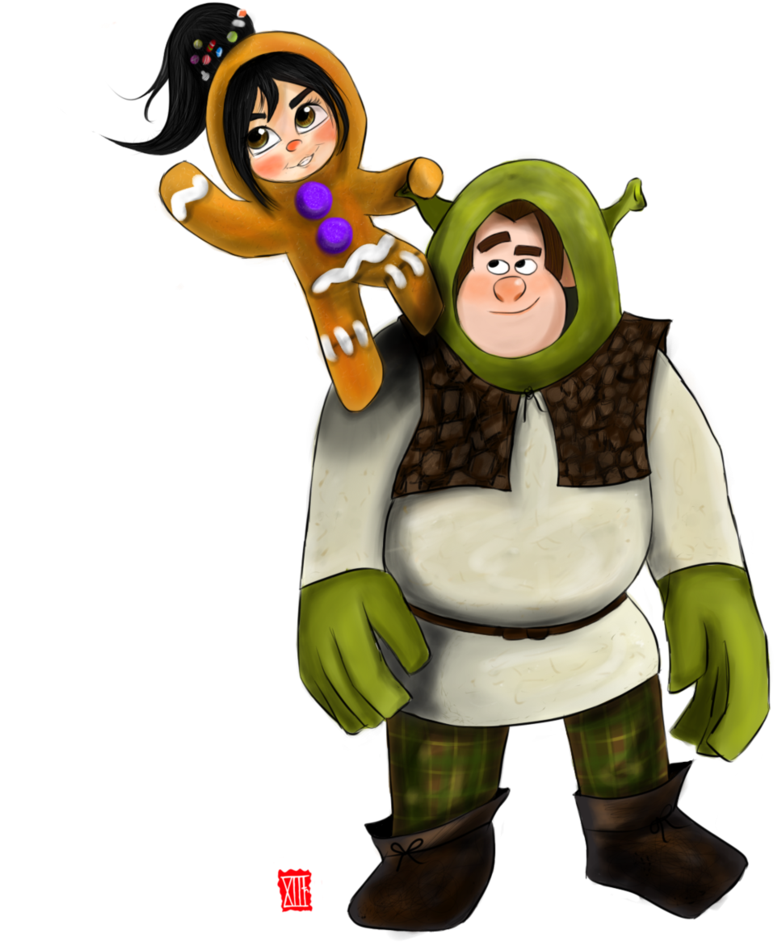 Shrek Clipart Wikia - Shrek Tangled (827x965), Png Download